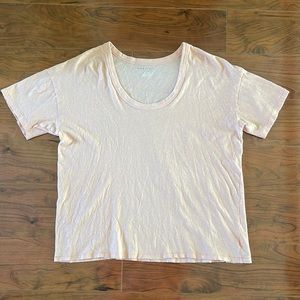 COPY - American Eagle Salmon Pink Oversized Scoop Neck Off The Shoulder Tee Shi…